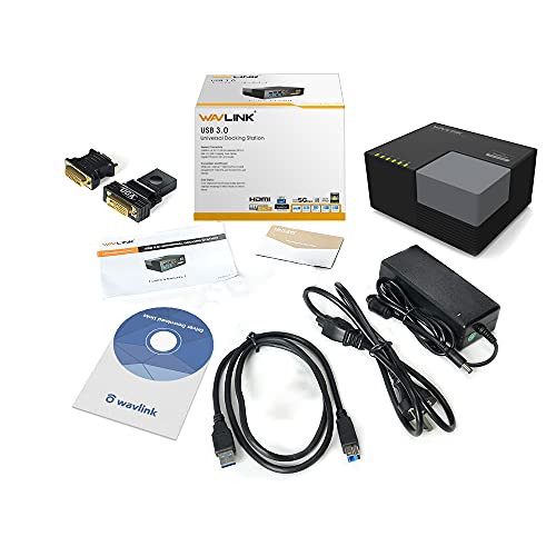 WAVLINK USB 3.0 Laptop Docking Station Dual Monitors, DisplayLink