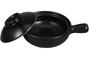 MUCKLILY Clay Cooking Pot with Lid Japanese Donabe Terracotta Casserole Pot for Soup Stew and Rice Cooking Kitchen Essential