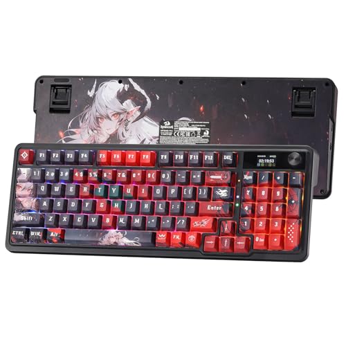 Redragon K719 PRO Gasket Gaming Tastatur Bildschirm Drehknopf 95 Tasten