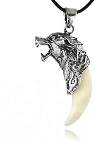 Datework Fashion Brave Man Wolf Tooth Necklace Titanium Steel Domineering Pendant Jewelry
