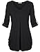 Timeson Women Tops, Woman Spring Half Sleeve V-Neck Tunic Blouse Top Black X-Large