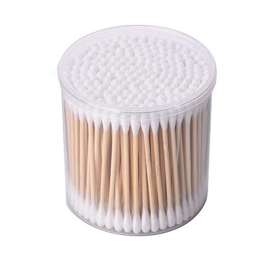 PandaHome, 200 ct Cotton Swabs, Double Tipped Cotton Connect with 2.9" woonden handle for Cleaning Eyes, Ear, Keyboard, Fingernail, Bathtub and Gun (1 box 200 ct)