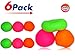 JA-RU Stretchy Balls Stress Relief (Pack of 6) Soft Bounce Stress Ball Pull and Stretch. Hand Therapy or Sensory Fidget Relaxing Toy. Plus 1 Bouncy Ball | 404-2