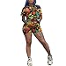 Annystore Short Set Outfit for Women - Casual Sport 2 Piece Short Sleeve Print Top Bodycon Short Pants Set