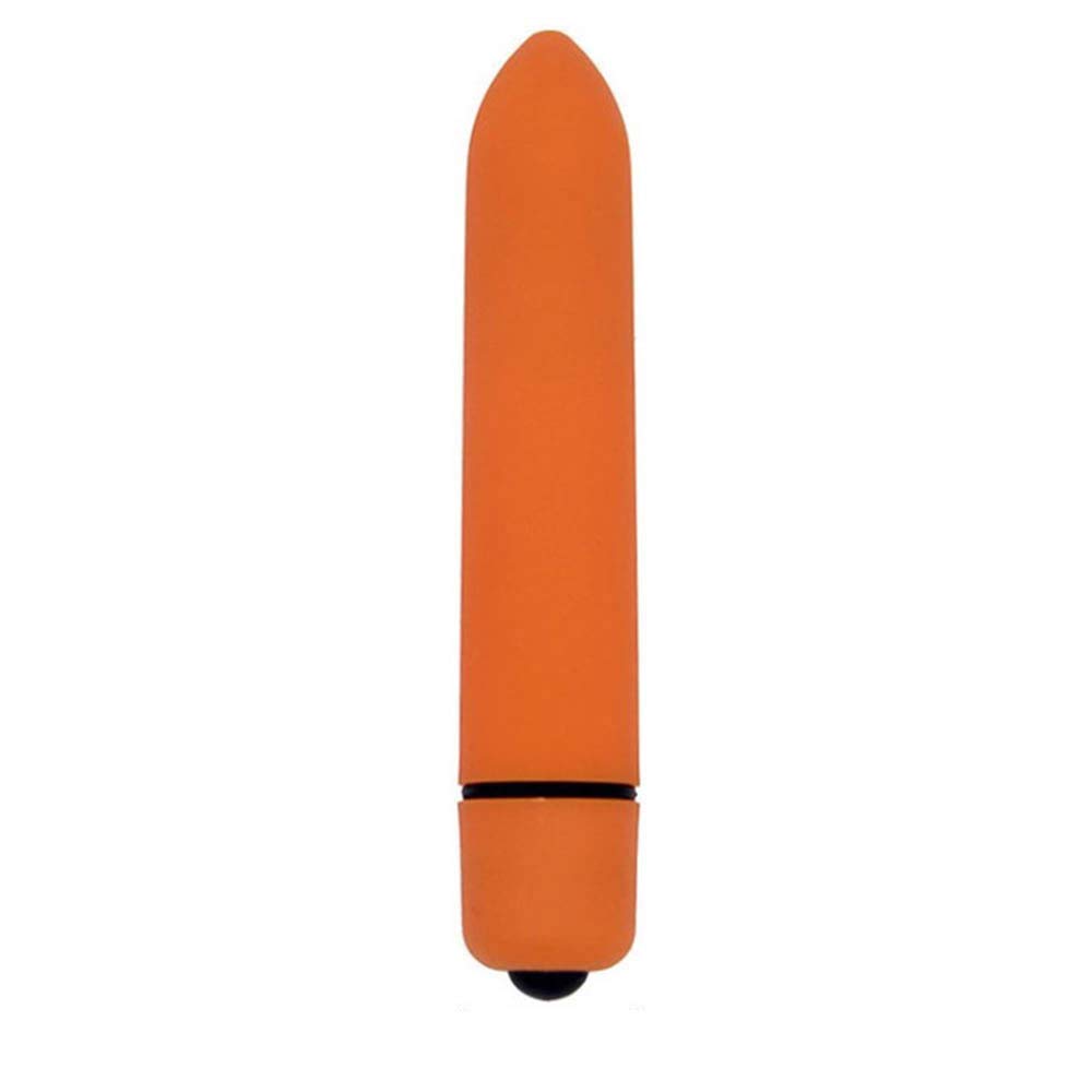 Travel Silver Mini Bullet for Neck and Back Relax with 10 Patterns for Women Waterproof Quiet Power Pleasure Toy (Orange)