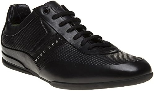 Hugo Boss Footwear Green Space LOWP Black Leather Trainer 8