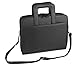 Leatherette 3-Ring Binder Folder Portfolio Organizer Planner w/Briefcase Smart Handle, File Holder Cabinet Divider Luggage Brief (Black 1.5