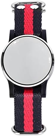 Women's fashion and safety smartwatch - one-touch: emergency siren, GPS location messaging to guardians / loved ones, capture and send pictures and voice recordings. Mirror face. Nato strap.