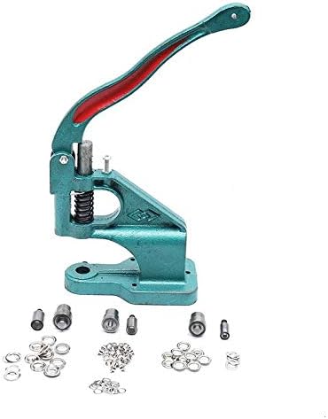 KATSU Tools Hand Press Grommet Machine Kit, Heavy Duty Eyelet Punch Tool with 3 Dies 6/10/12mm & 1500 Eyelets