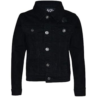 Buy Kids Boys Denim Jackets Designer Jet Black Ripped Jeans Fashion