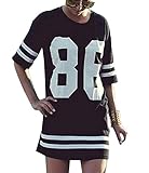 Amoin Women's Baseball T Shirt Top Loose Dress