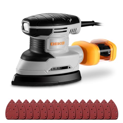 Precision Sander for Wood: DEKOPRO 180W Multifunction Electric Mouse Sander 13000 RPM, 15 Pieces Sanding Cards – for Sanding, Polishing and Removing in Carpentry and DIY