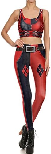 LoveLiness Joker Harley Quinn Digital Print Fashion Tank Crop Top &amp; Pants Sets