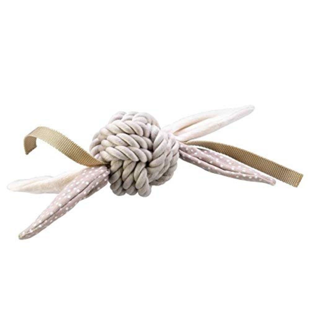 House of Paws Rope Ball with Brown Tags Dog Toy