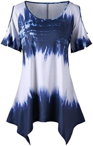 GONKOMA Women's Plus Size Short Sleeve T-Shirt Blouse Tops Casual Round Neck Print Tops T-Shirt Loose Blouse Tunic Tops Tees
