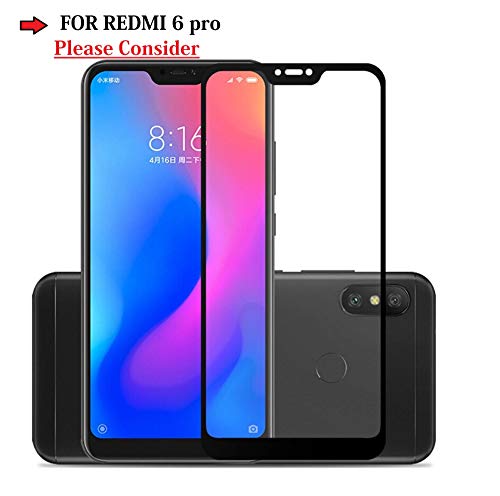 JGDWORLD Mi 6 pro 6D Tempered Glass Full Glue for Redmi 6 pro Tempered Glass, Full Edge-Edge Screen Protection for Mi 6