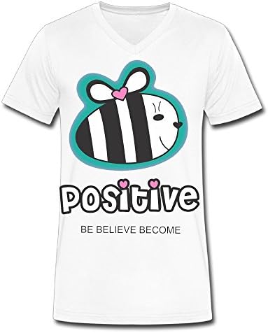 V Neck Man Be Positive Be Positive Graphic Design Colleges T Shirts