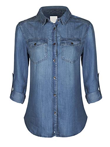 womens long chambray shirt
