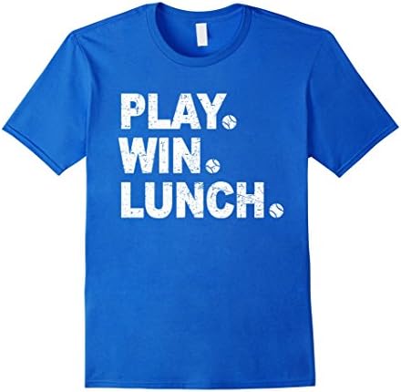 Men's Love Tennis Shirt: Play Win Lunch Quote Player Gift T-Shirt Large Royal Blue