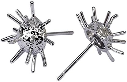 100pcs Silver Tone Earstud Thron Earring Finding 13mm A1590