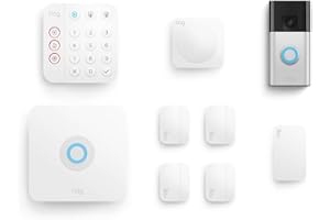 Battery Doorbell (Satin Nickel) with Alarm 8-piece (White)