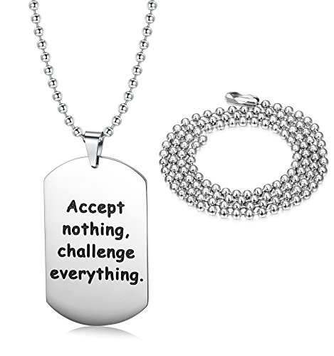 Orazio stainless steel dogtag pendant necklace engraved…