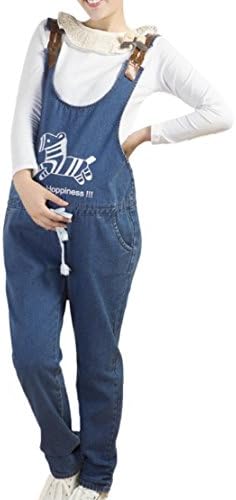 IU root Womens Autumn Soft Denim Suspender Pants Maternity Carpenter Trousers horseX-Large