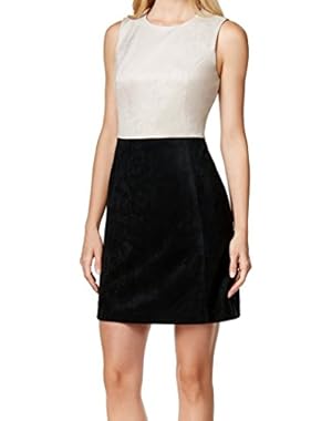 Beige Womens Petite Faux Suede Sheath Dress Black 8P