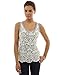 PattyBoutik Women's Crochet Lace Overlay Tank Top (Gray and White M)