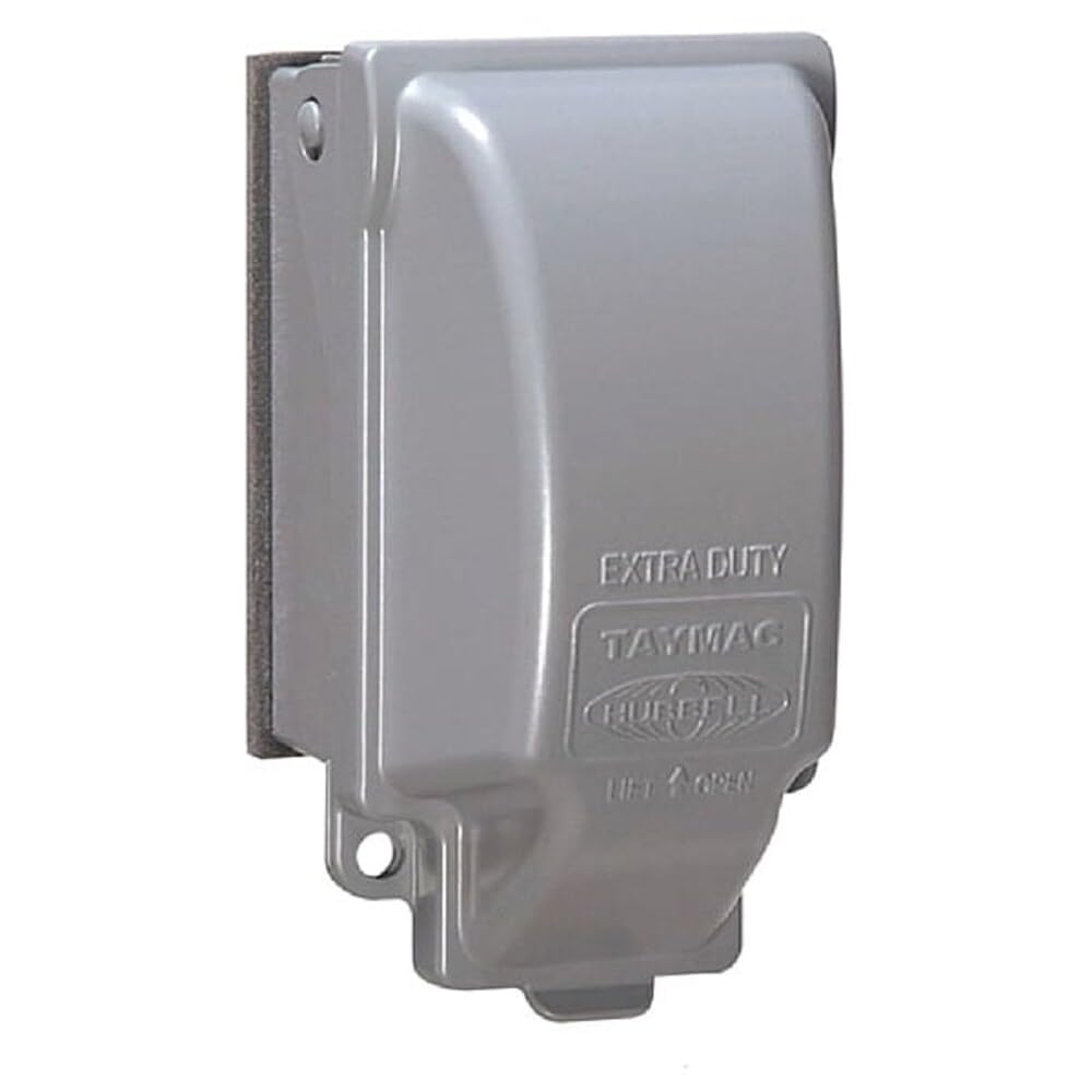 TayMac MX3200 RaynGuard Extra Duty Metal Weatherproof in-Use Cover, 1-Gang, Gray, 3.55 x 3.37 x 6.12 inches