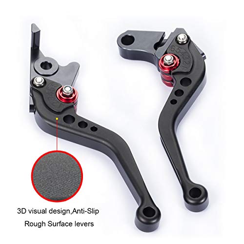 Hopider Short Brake Clutch Levers for Honda GROM MSX125 2014-2019, CBR250R 2011-2013, CBR300R/CB300F/FA 2014-2019, CB400F/CB400R 2013-2015, CBR500R/CB500F/X 2013-2019, Monkey 125 2018-2019,Black