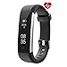 TOOBUR Fitness Tracker, Waterproof Activity Tracker Watch with Heart Rate Pedometer Calories and Sleep Monitor, Slim Step Counter Wristband Smart Watch for Women Men Kids - Black