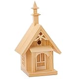 Handcrafted Ready to Embellish Unfinished Wood Cruch Style House for Crafting, Creating and Displaying