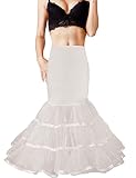 Shimaly Women's Mermaid Petticoat Fishtail Underskirt Trumpet Petticoat for Wedding Dress (L-XL, Ivory)