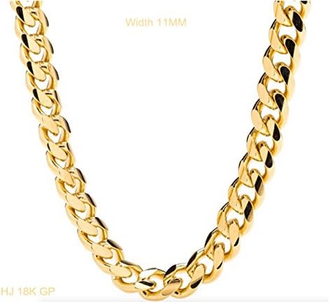 Gold chain necklace 10MM Smooth Cuban Curb Link for Men Hip hop Women Tarnish-resistant Lobster Clasp USA made Buy once Keep for life (24)