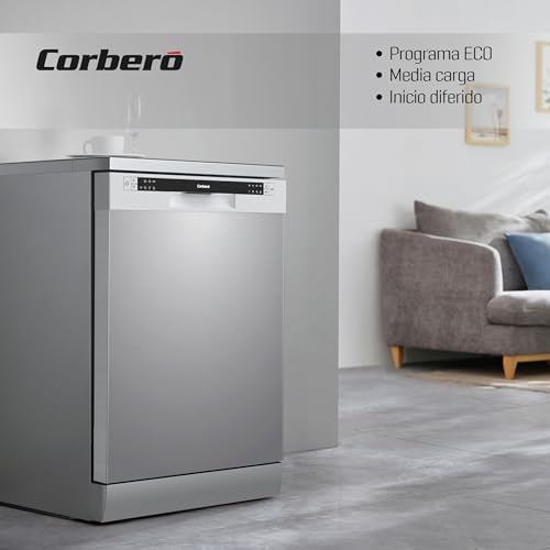 Corbero-gama de máquinas de lavar louça plus | clvm605x | 12 serviços| 6 programas com 4 temperaturas, indicadores led, cor aço inoxidável, início atrasado, meia carga, função início-pausa, 49 db, eficiência energética e