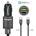 Meagoes Rapid Car Charger, Compatible Samsung Galaxy S6 Edge / S6 / S7 Edge / S7 Active / S7 / S5 / S4, Note 5/4, Quick Charge 3.0 and 3A Smart Ports Car Adapter, with 2-Pack Micro USB Cord Cables