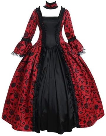 Amazon.com: Victorian Vampire Costume: Red Vampiress Halloween Fancy Dress  (S) : Clothing, Shoes & Jewelry