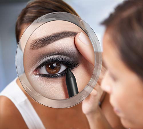 10X Magnifying Mirror Suction Cups, Bathroom Round Vanity Mirror for Precise Makeup, Tweezing Blackhead/Blemish Removal (6 Inch)