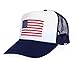 American Flag Patriotic USA Classic 5 Panel Mesh Snap Back Trucker Hat Navy