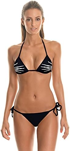 Sainfee Straps Sexy Bikini Swimwear Two-Pieces 3D Printing Swimsuits (Skull Hand 4)
