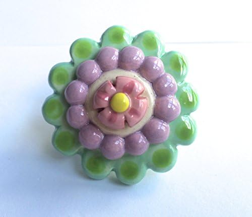 Mint Green Lavender and Pink Cupcake Knob, Drawer Pull