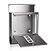 Homdox Stainless Steel Wall Mounted Mailbox Lockable Letterbox Post Box with Retrieval Door & Newspaper Roll