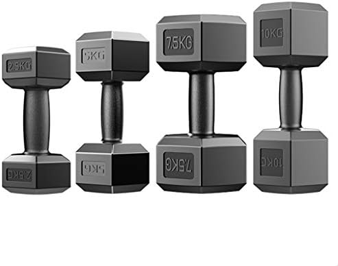WSC Rubber Hexagonal Dumbbells, Environmentally Friendly Material, Does Not Hurt The Floor (Size : 20KG)