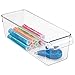 iDesign Linus Plastic Fridge and Freezer Storage Organizer Bin with Handle, Clear Container for Food, Drinks, Produce Organization, 11.5