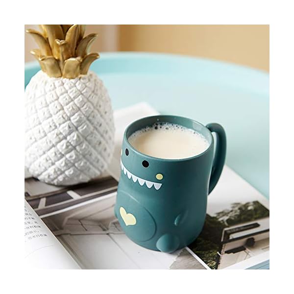 Besylo Tableware Dinner Sets, Dinner Plate, Dinnerware with Kids Plate Bowl Cup Spoon Fork, Cartoon Small Dinosaur, Healthy Wheat StrawTableware, Cartoon Tableware(Green)