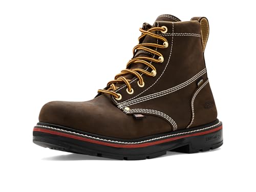 KEEN Utility Men's, Liberty 6" Waterproof 90° Heel Boots (Carbon Toe) Coffee Be…