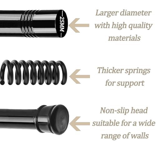 Tension Rod for Drill-Free Curtains Extendable Curtain Rod Tension Rod for Windows Shower White 67-90Cm