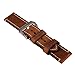 szzijia 24mm Width Brown Genuine Leather Wristwatch Band Men Watch Strap Watchband