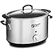 Magic Mill Extra Large 10 Quart Slow Cooker With Metal Searing Pot & Transparent Tempered Glass Lid
